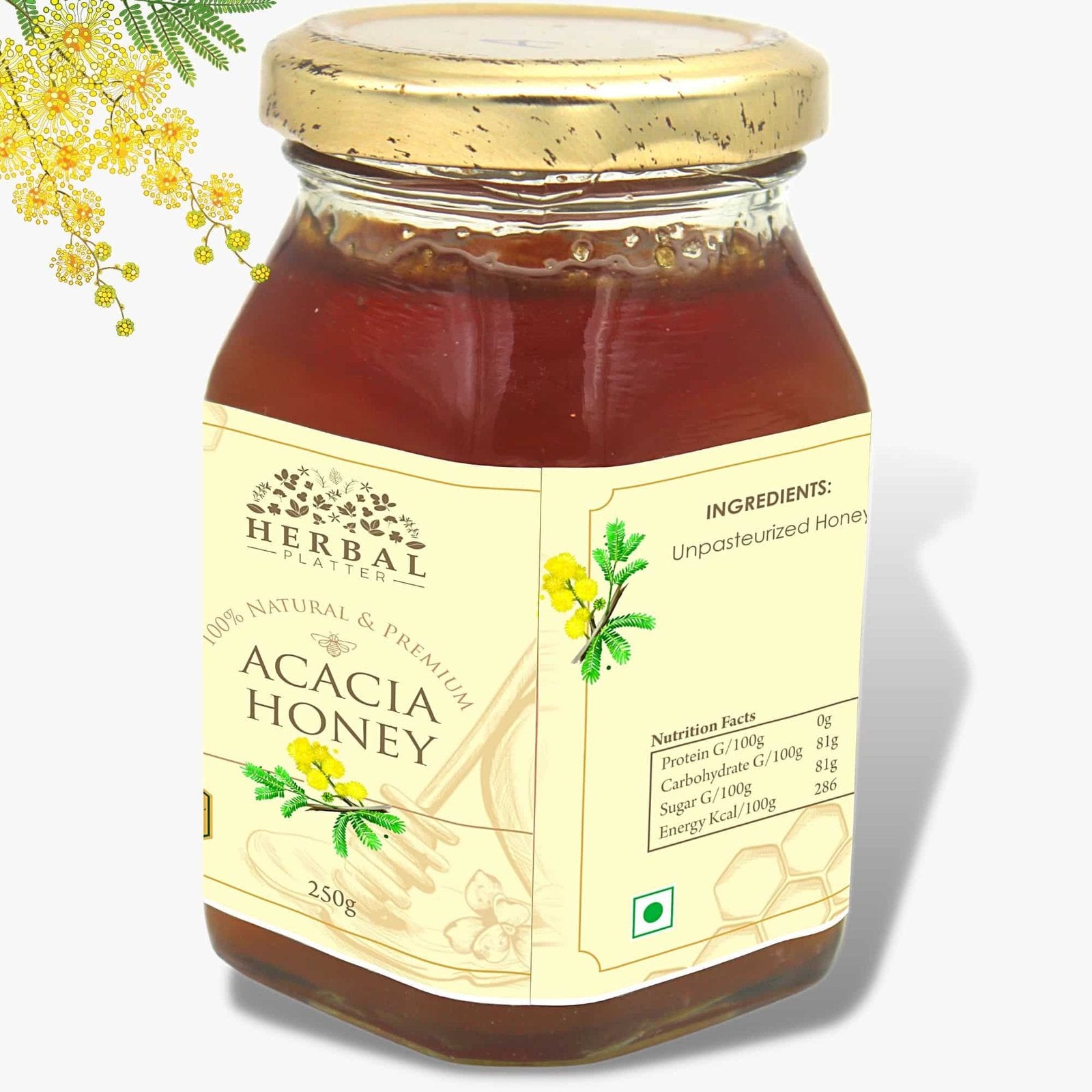 Raw Acacia Honey โ Monofloral, Crystallizes Naturally