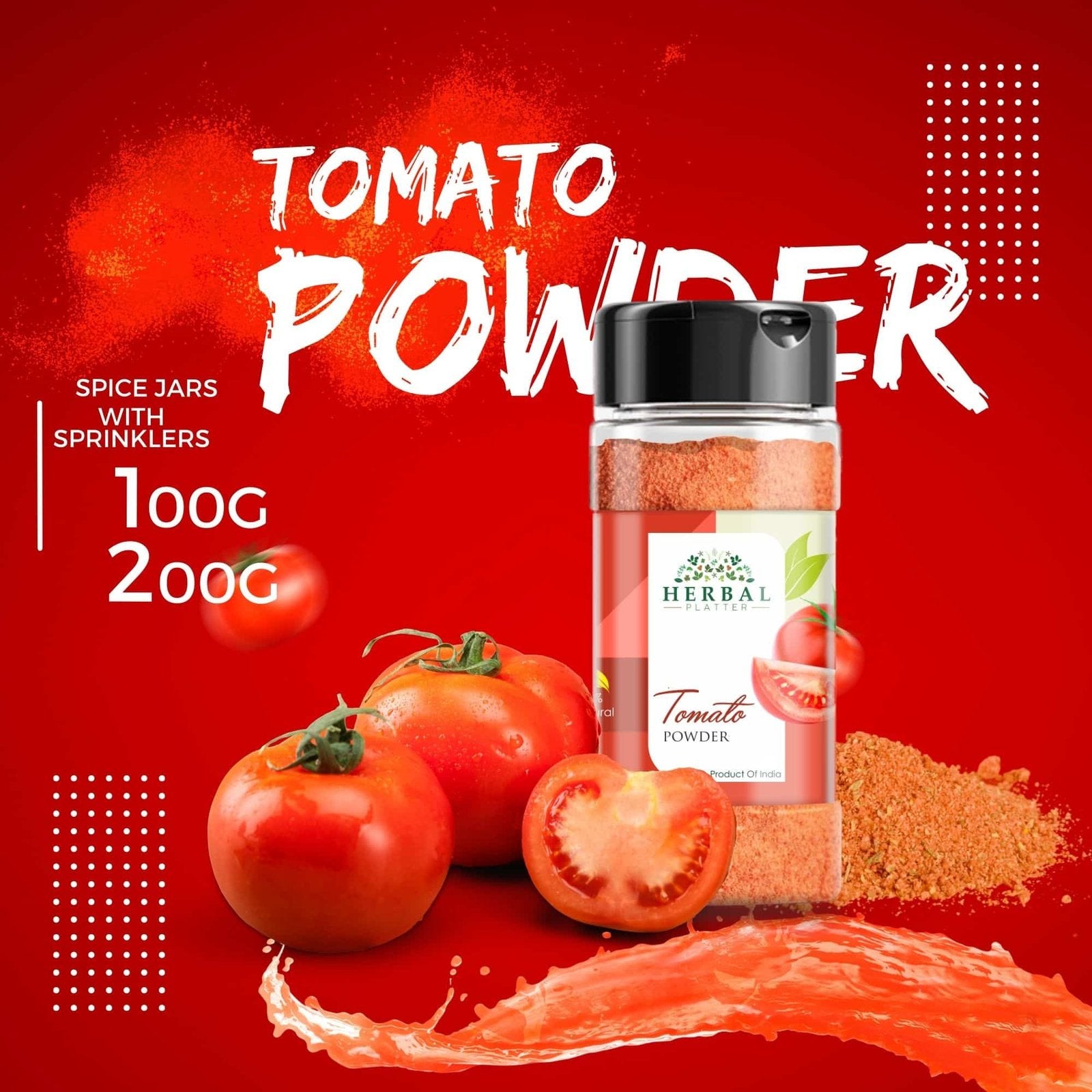 Tomato Powder | Made from sun-dried fresh Tomatoes |Natural & Preservative-Free