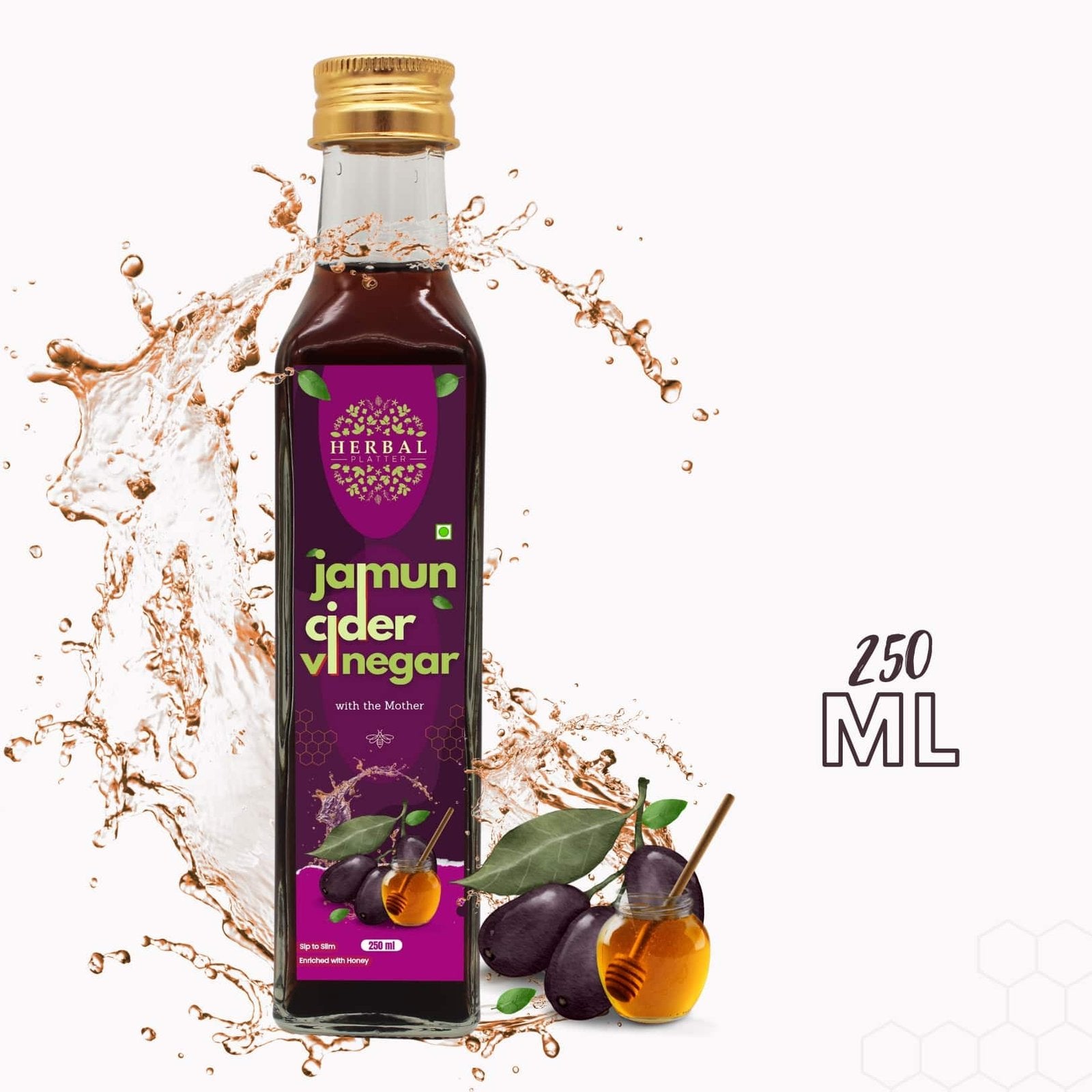 Jamun Cider Vinegar Pure Health in a Bottle! Rich in Antioxidants (Made with Organic Jamun Fruits)