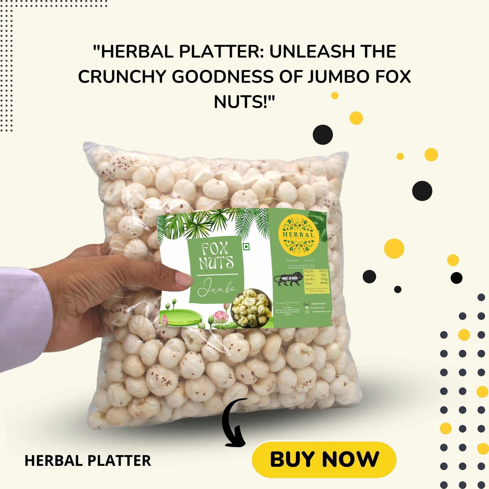 Makhana Fox Nuts | Crunchy and Healthy Snack | Big Size Phool Makhana Indian | 250g