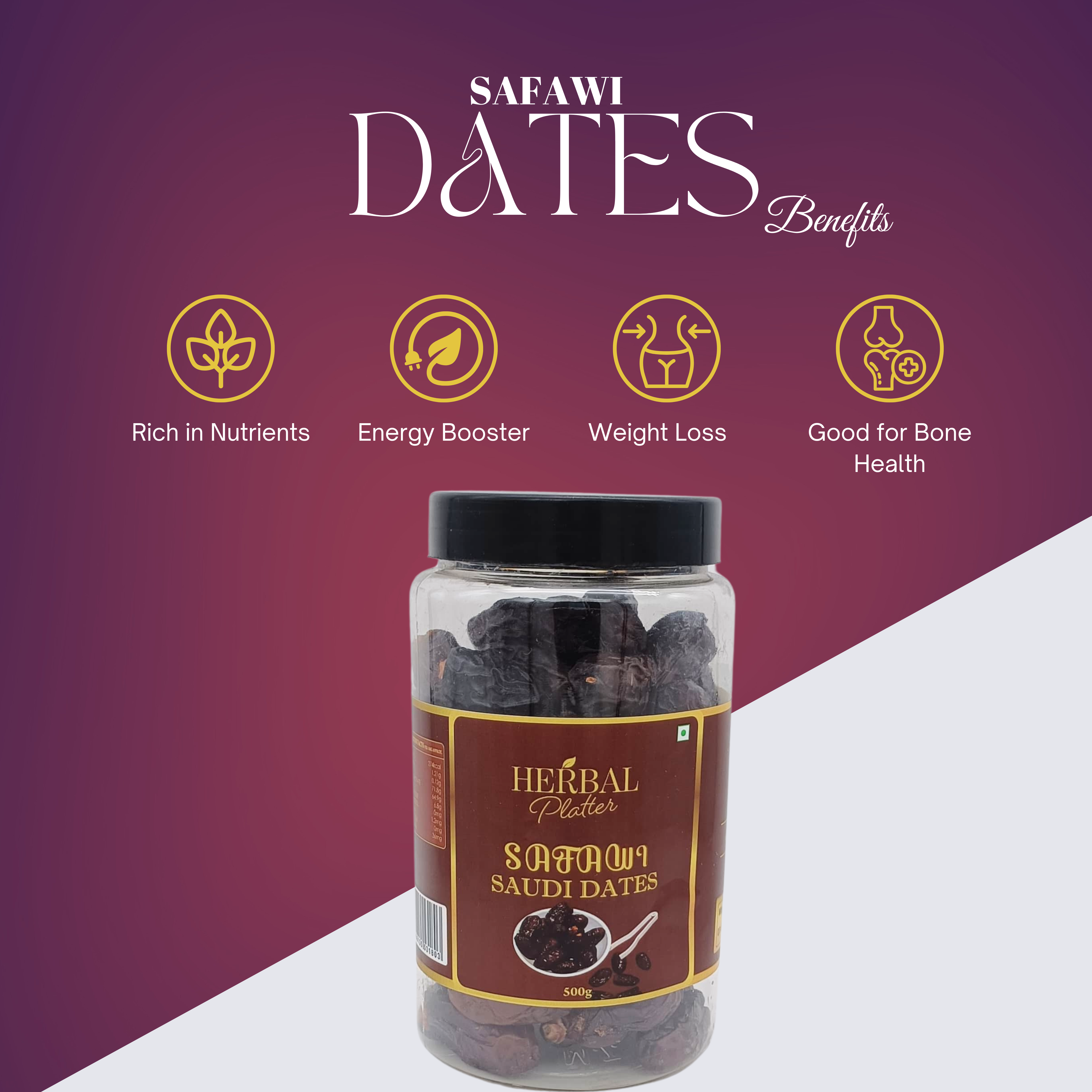 Safawi Dates | Natural Sweetness | Nutrient-Rich | 500g