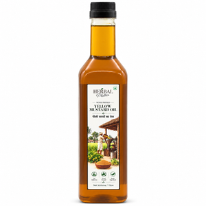 Herbal Platter wood-pressed yellow mustard oil 1 litre bottle