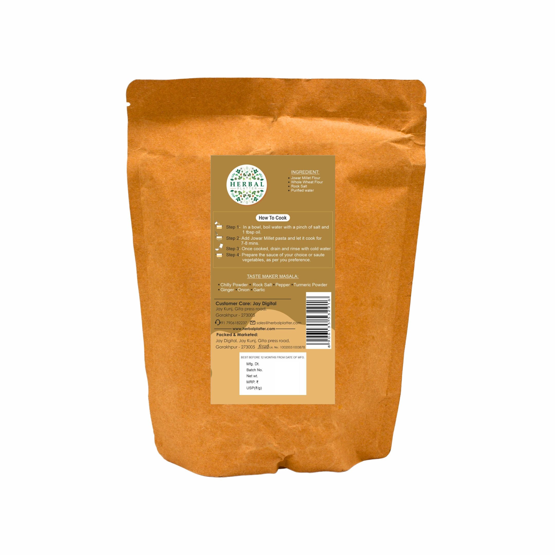 Jowar Millet Pasta | Healthy Pasta, No Maida, No MSG Not Fried | 200g