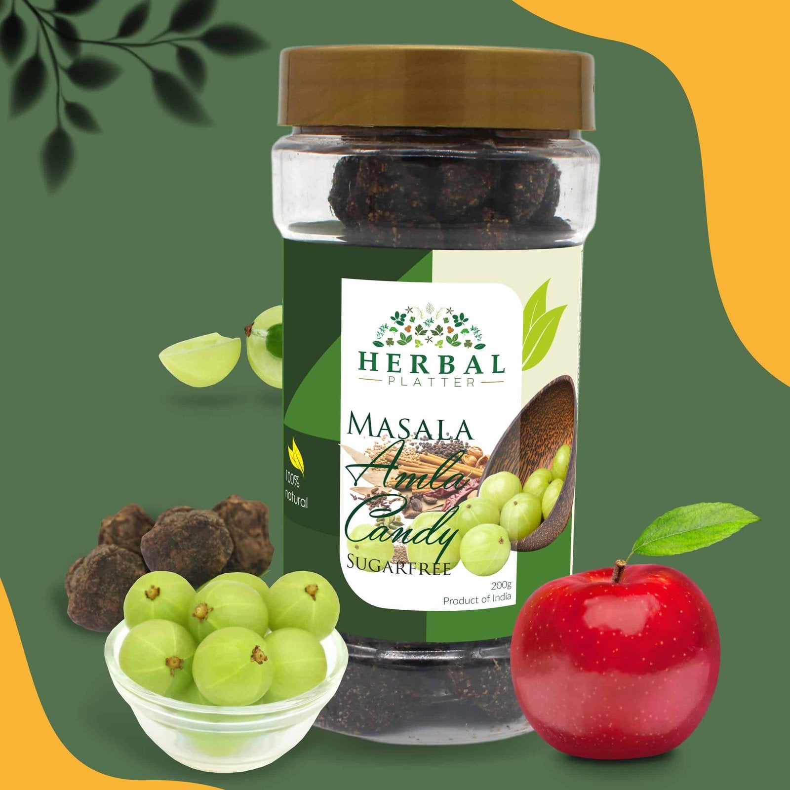 Masala Amla Candy Sugar Free 200g | Sweetened with Apple Juice