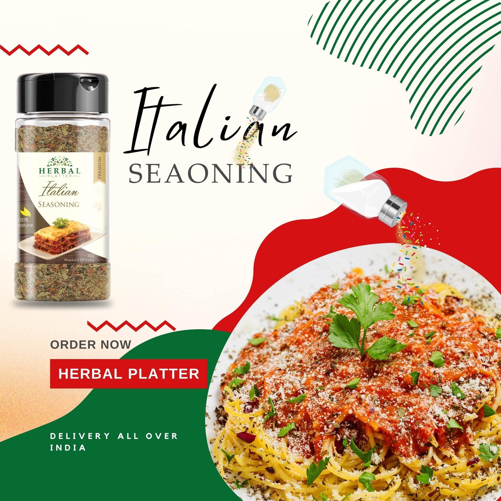 Italian Seasoning 30 gms | Pizza, Pasta Seasoning | Fresh &amp; Flavourful | Zero added Additives &amp; Preservatives