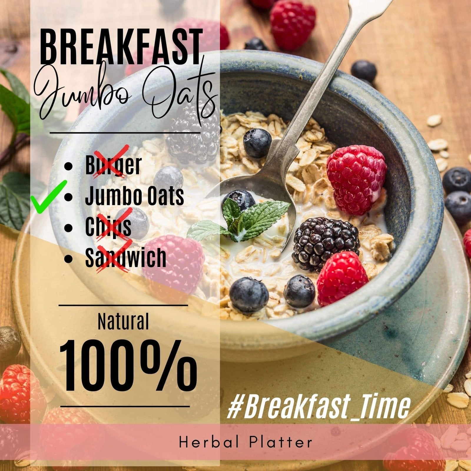 Jumbo Oats | Overnight Rolled Oats | Oat for Weight Loss | 500g