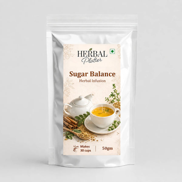 Sugar Balance Herbal Infusion | 50gm in Standup Pouch | 29+ cups