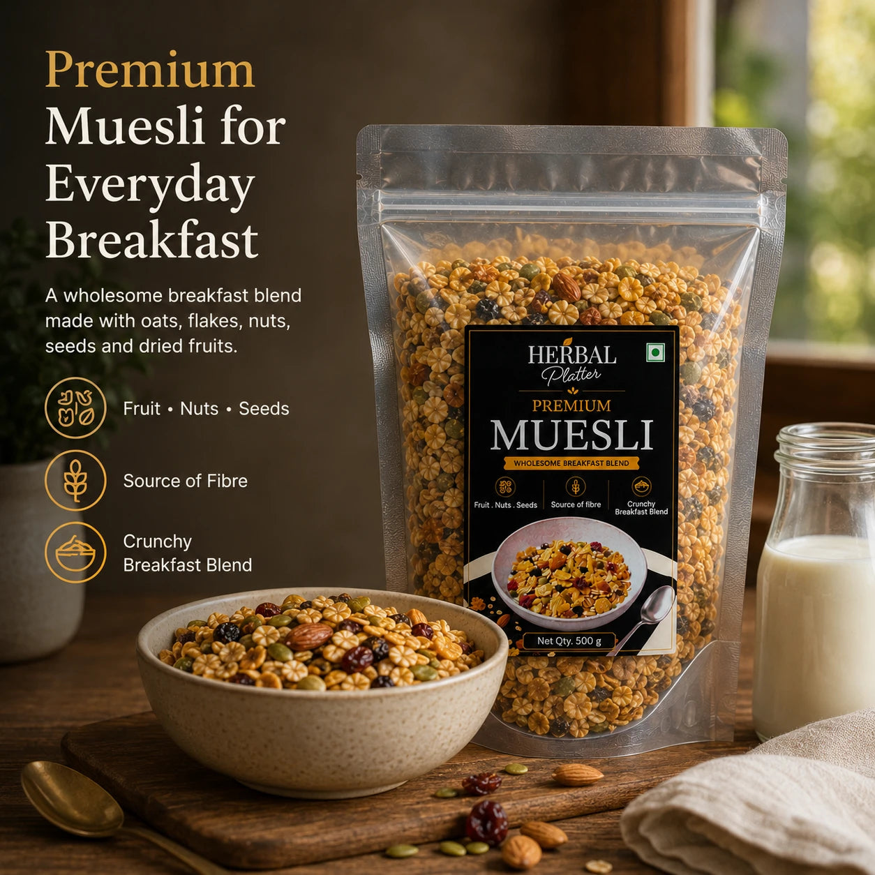 Premium Muesli- Healthy Breakfast Cereal |500g