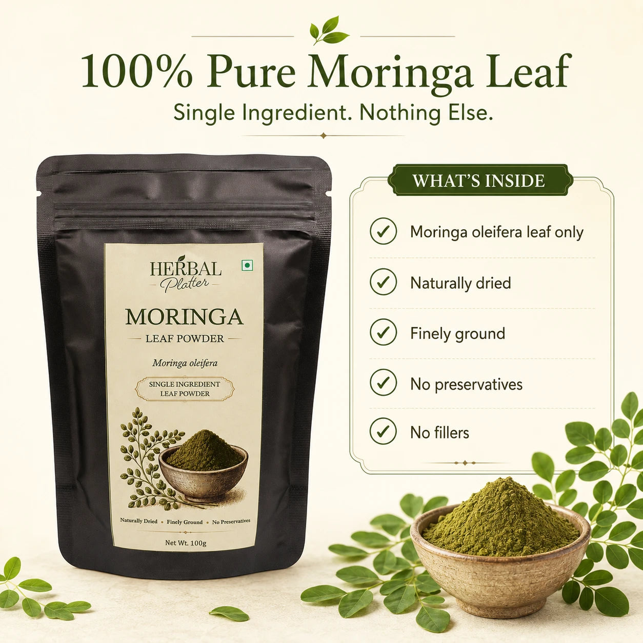 Moringa Leaf Powder | Drumstick Leaf Powder | 100g