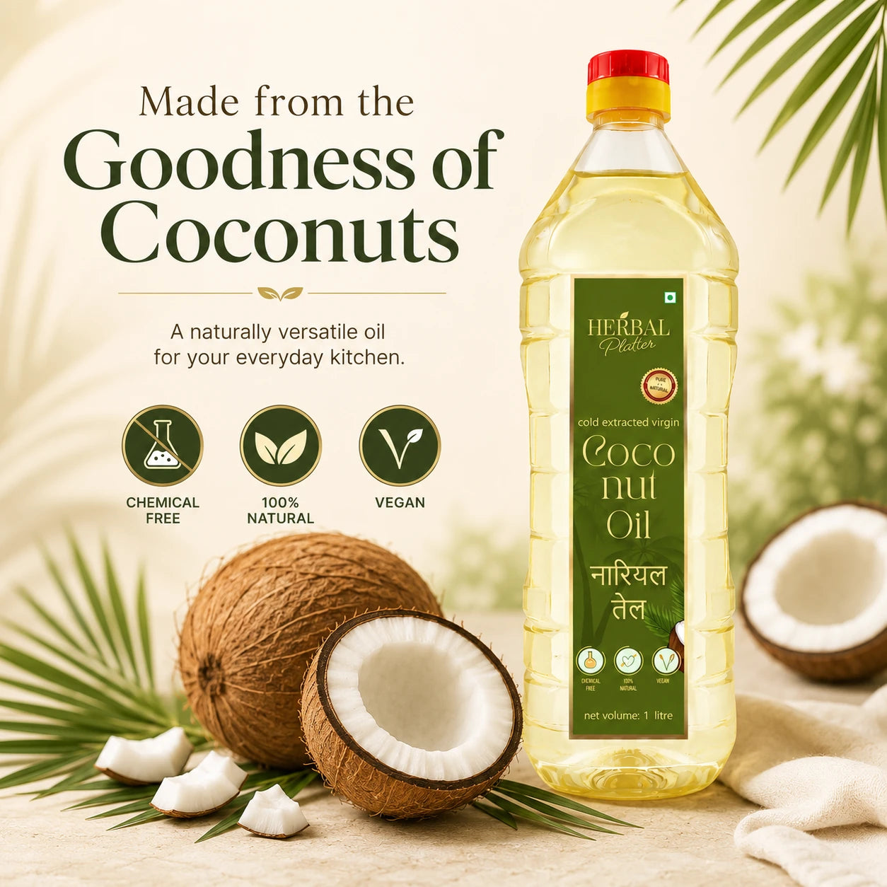 Cold-Pressed Coconut Oil | 100% Pure & Natural