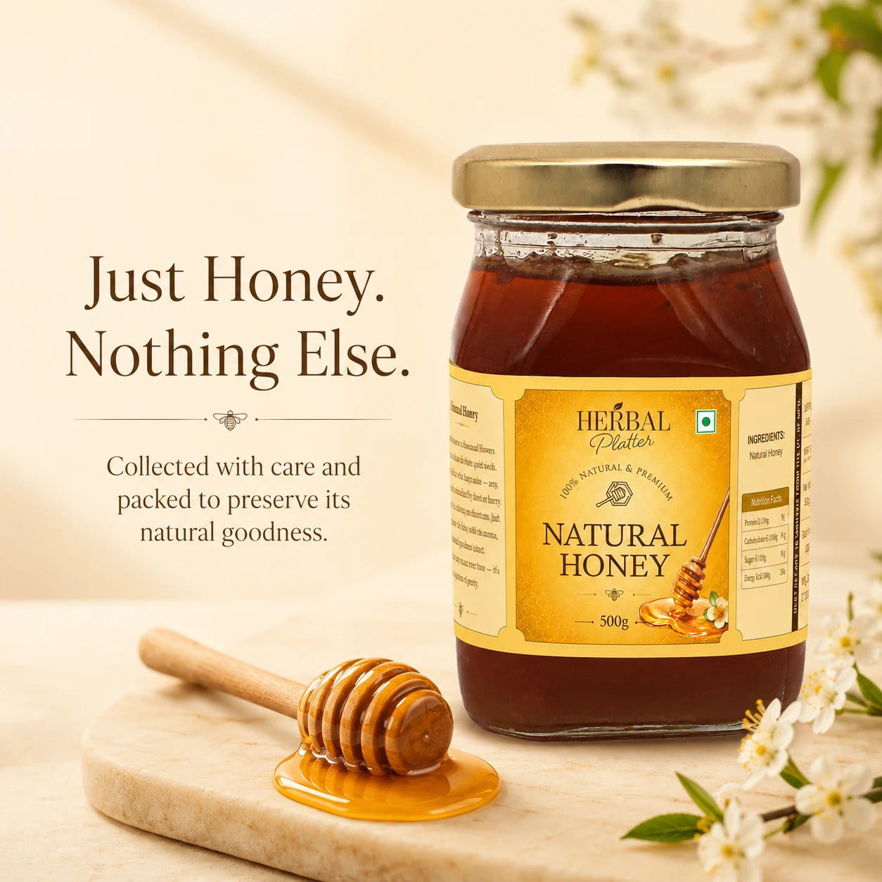 Herbal Platter Raw Unprocessed Natural Honey - 100% Pure Original Unpasteurized Honey