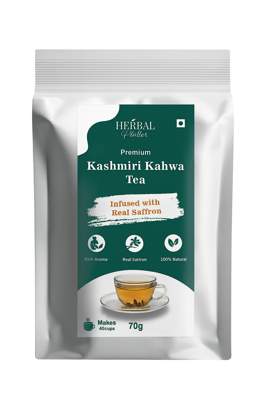 Kashmiri Kahwa Tea | With Kesar | Sugar-Free | Traditional Brew | 70g