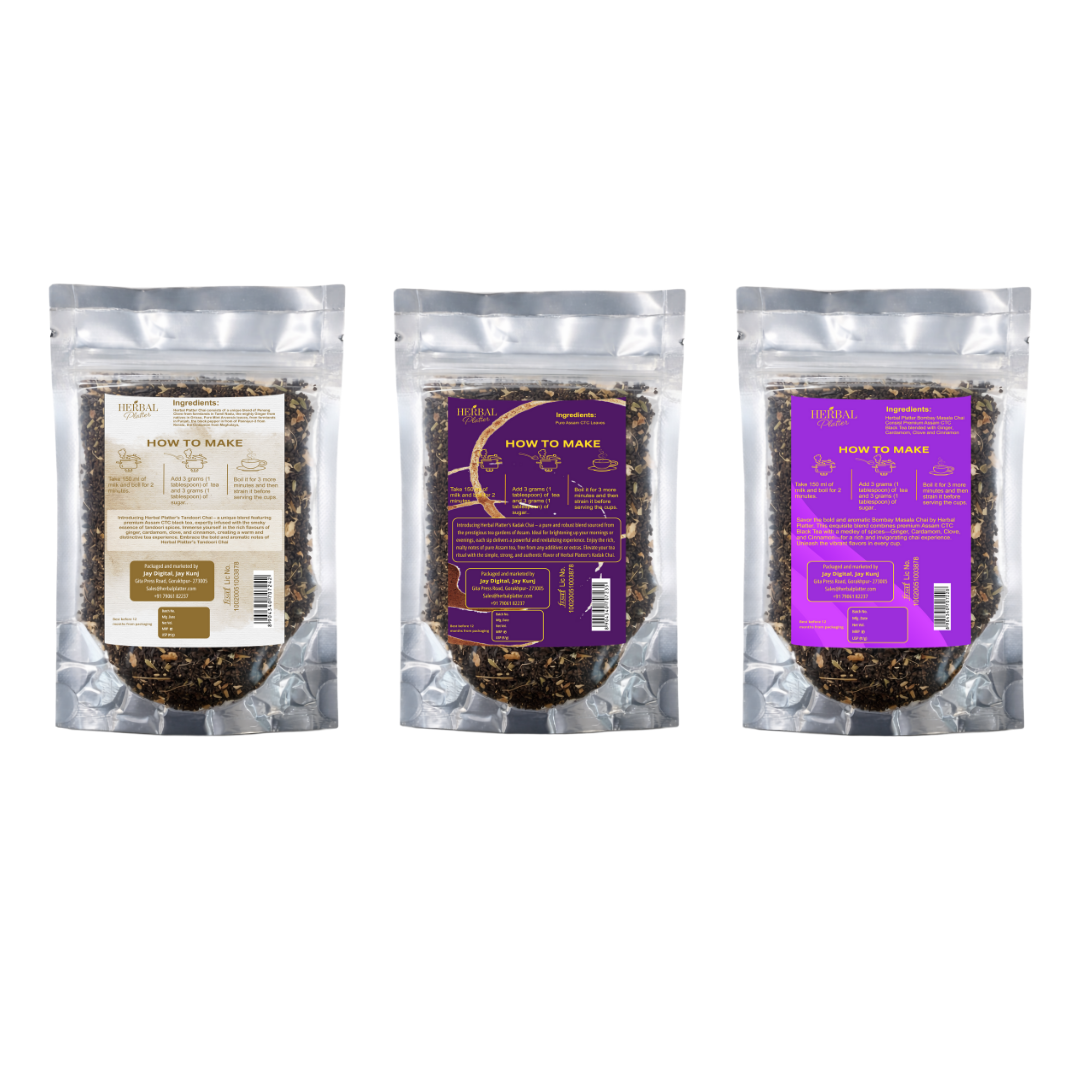 Combo Pack Tea – Tandoori Chai | Bombay Masala Chai | Kadak Chai | (3 x 30g)