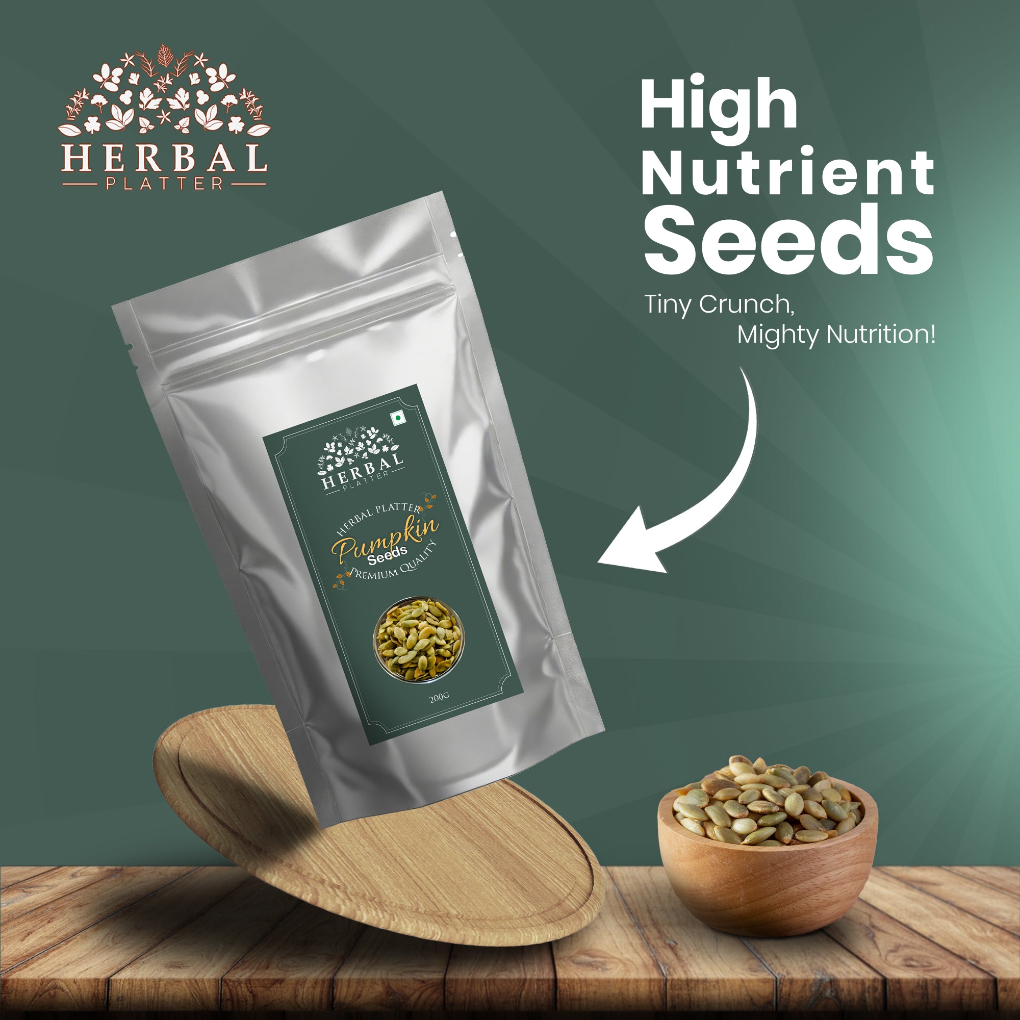 Raw Pumpkin Seeds | Rich in Zinc & Magnesium | 200g Pouch