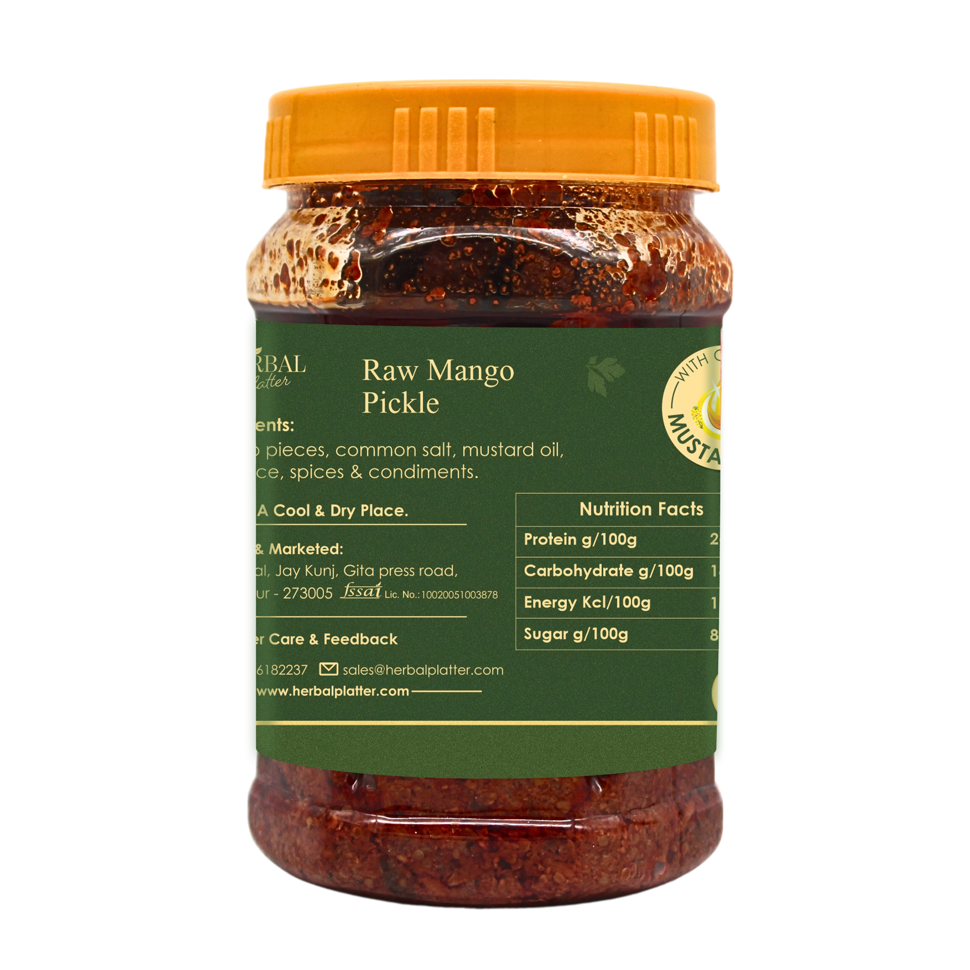 Raw Mango Pickle | Pure Mustard Oil|  No Added Chemical No Preservative | 500g