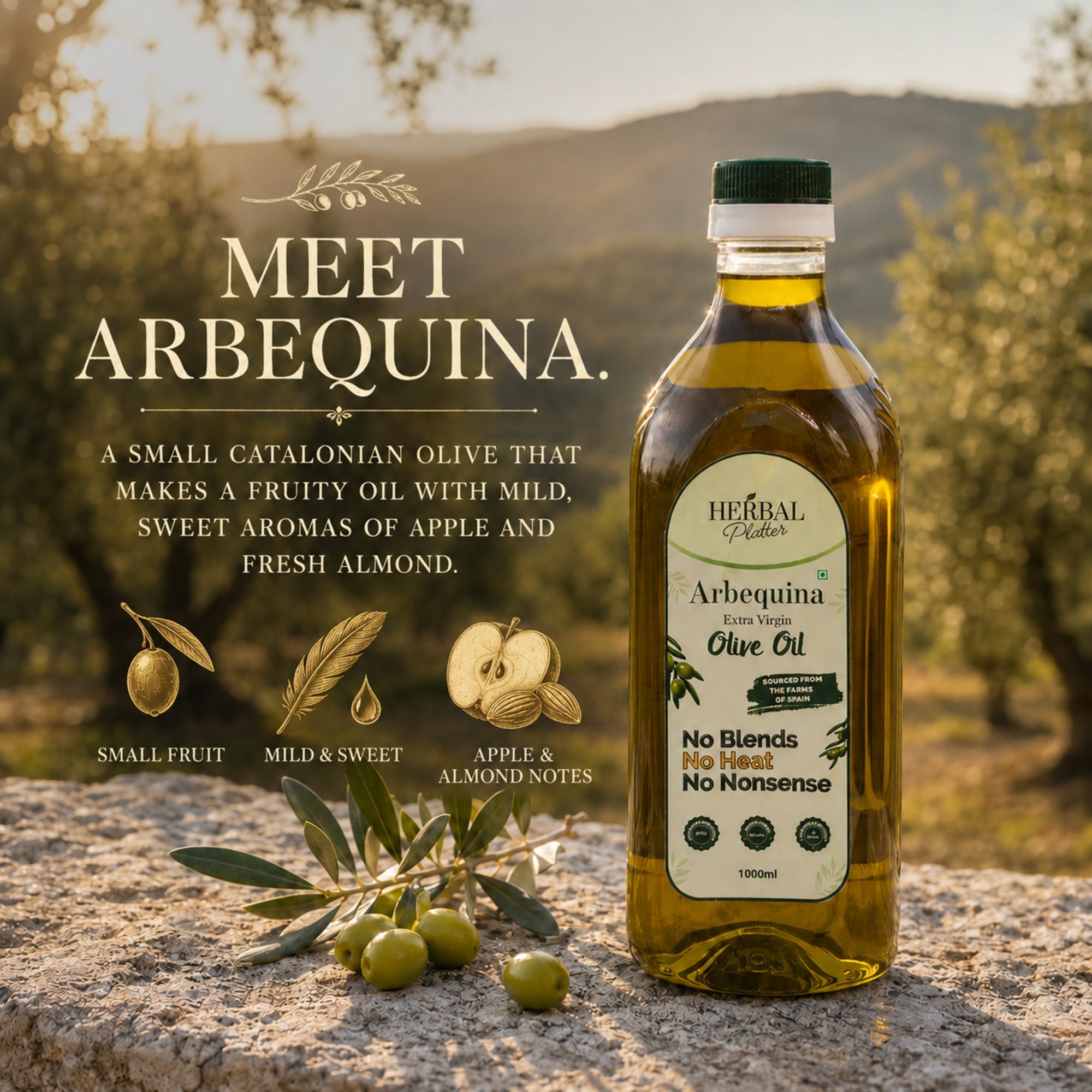 What is Arbequina olive oil? Herbal Platter Spanish Arbequina EVOO