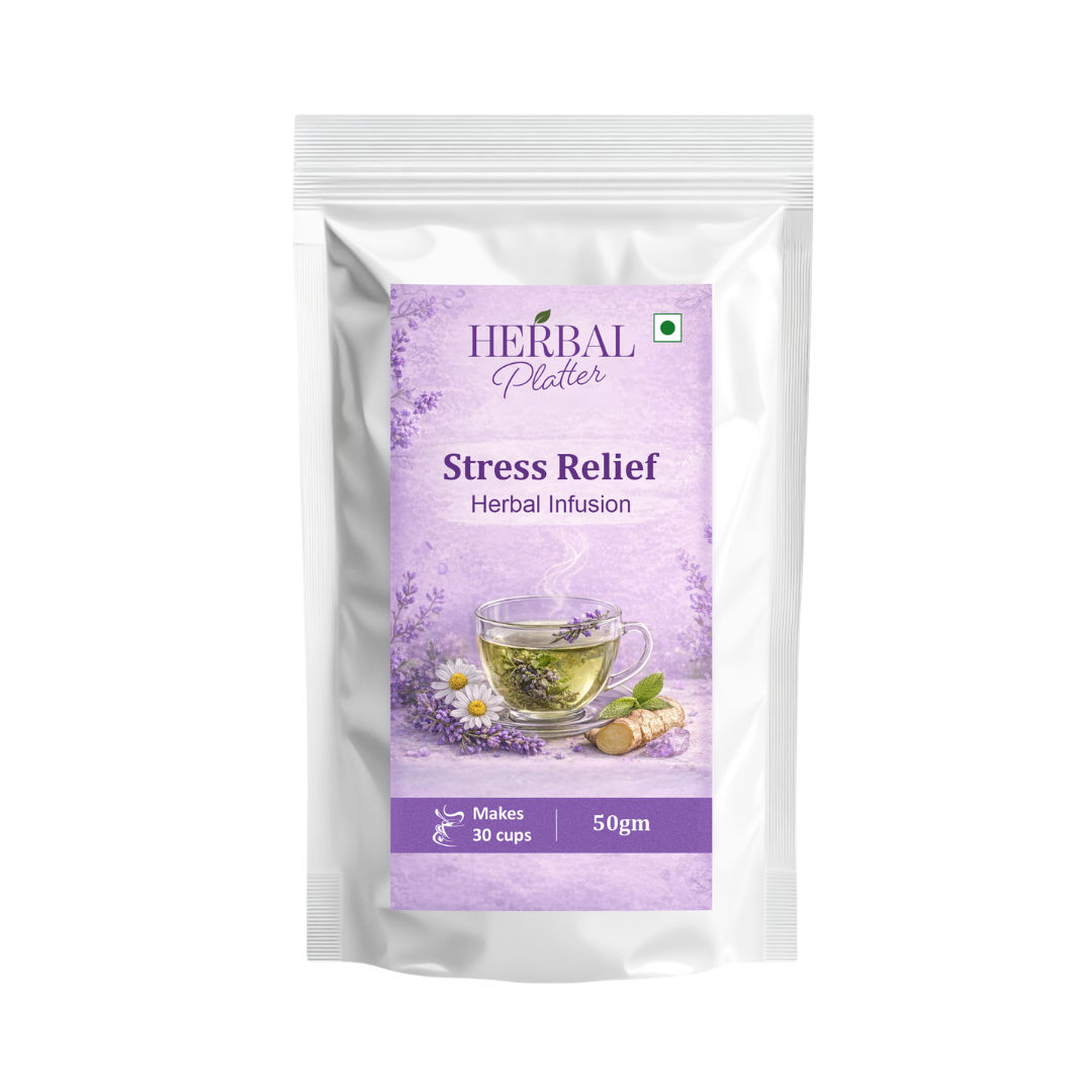 Stress Relief Herbal Infusion | 50gm in Standup Pouch | 29+ cups