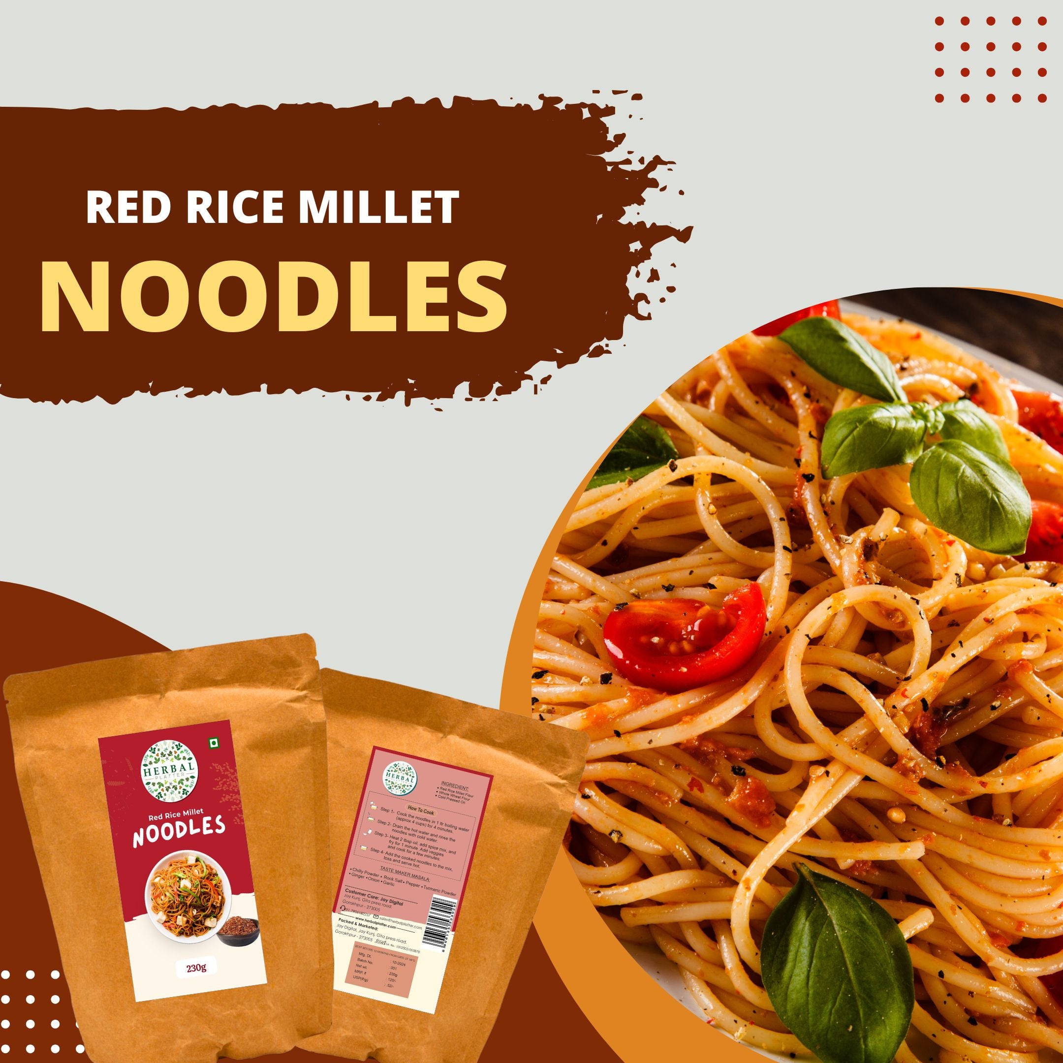 Red Rice Millet Red Rice Millet Noodles | Healthy Noodles, No Maida, No MSG Not Fried ...