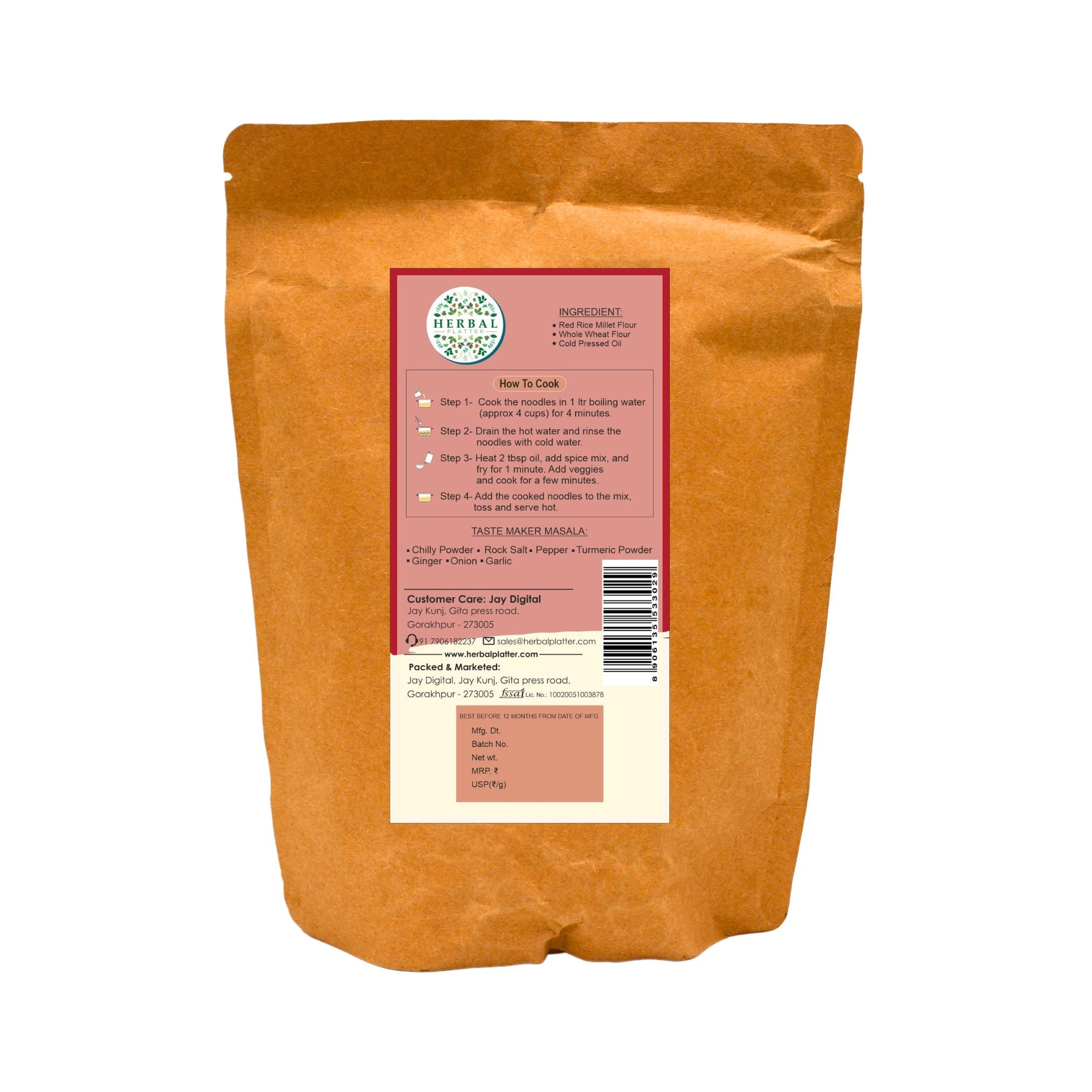 Red Rice Millet Noodles | Healthy Noodles, No Maida, No MSG Not Fried | 230g