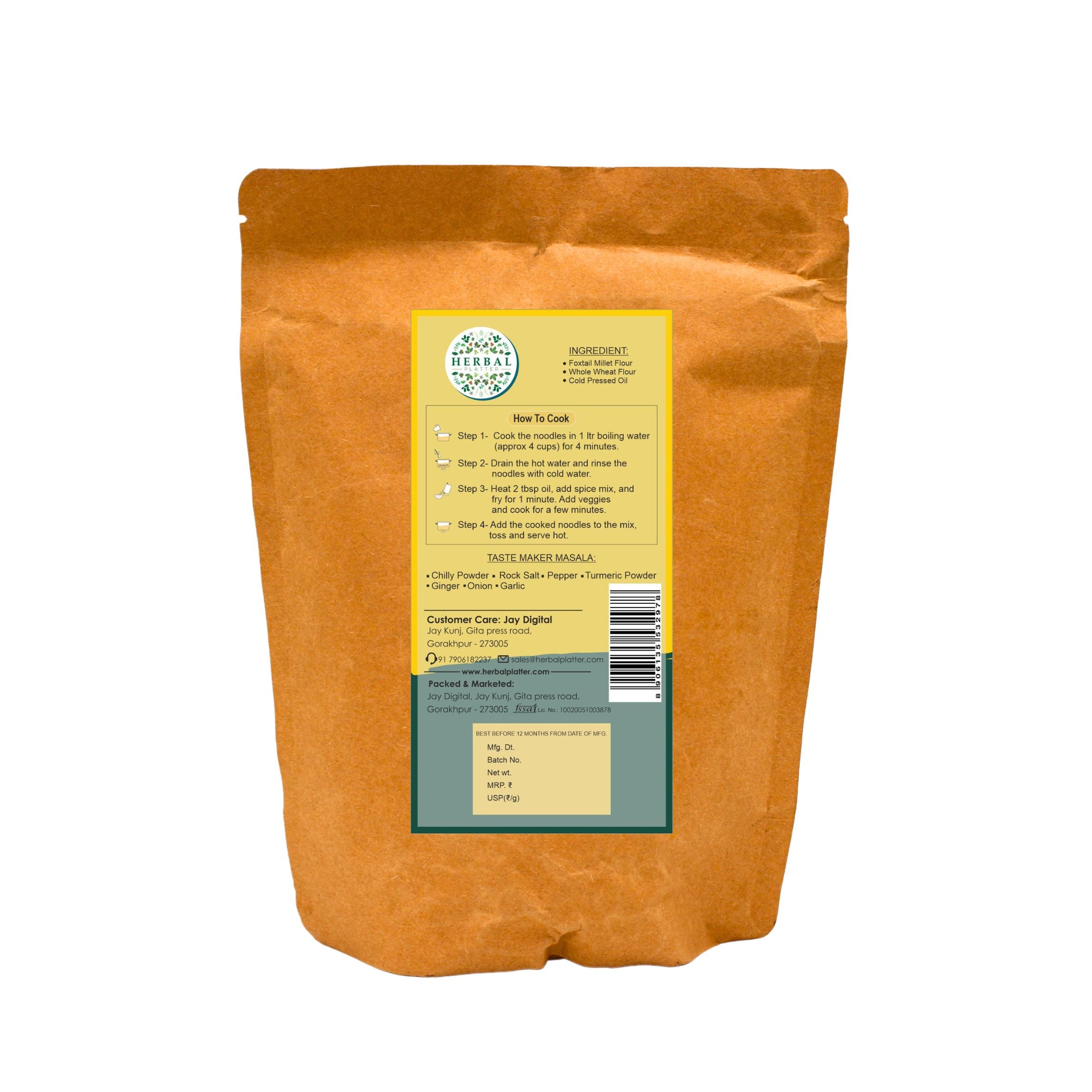 Foxtail  Millet Noodles | Healthy Noodles, No Maida, No MSG Not Fried | 230g