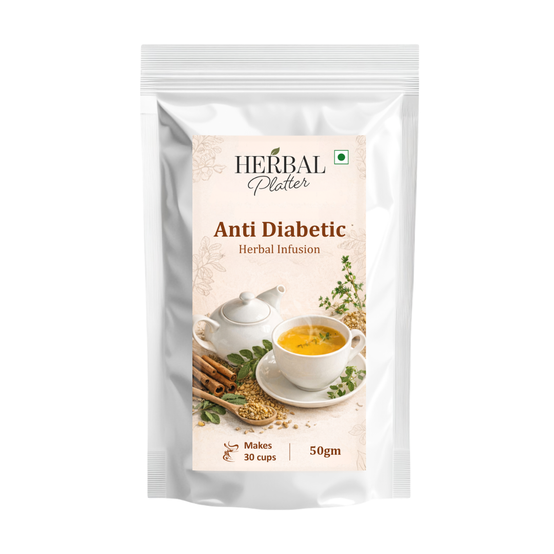 Anti Diabetic Herbal Infusion | 50gm in Standup Pouch | 29+ cups