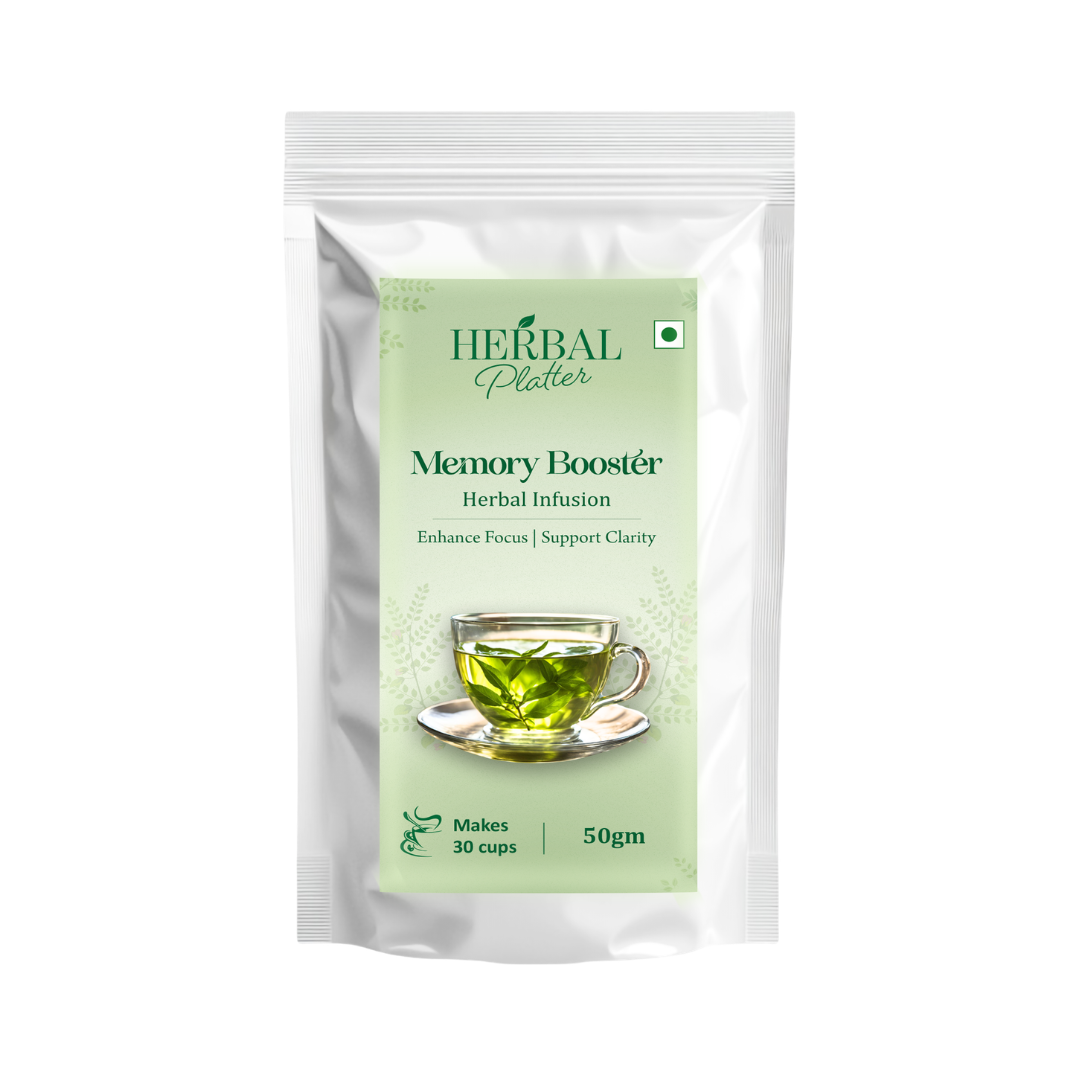Memory Booster Herbal Infusion | 50gm in Standup Pouch | 29+ cups