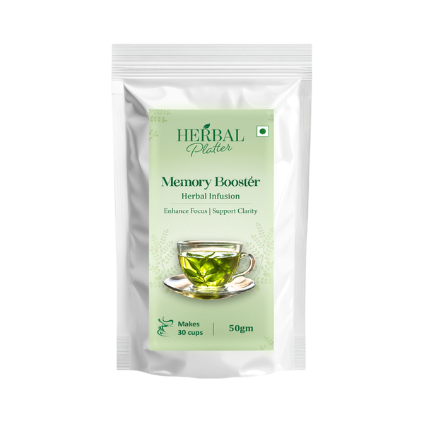 Memory Booster Herbal Infusion | 50gm in Standup Pouch | 29+ cups