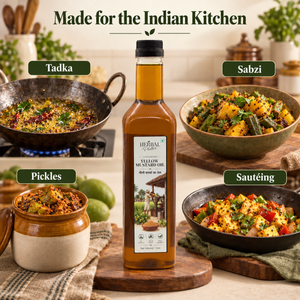 Yellow mustard oil for tadka sabzi pickles and sauteing